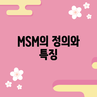 MSM의 정의와 특징