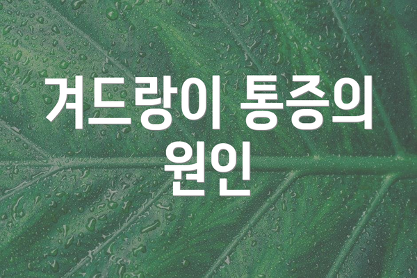 겨드랑이 통증의 원인