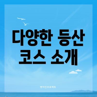 다양한 등산 코스 소개