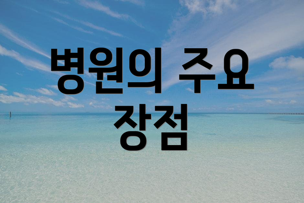 병원의 주요 장점