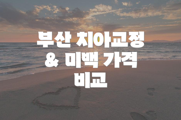 부산 치아교정 & 미백 가격 비교