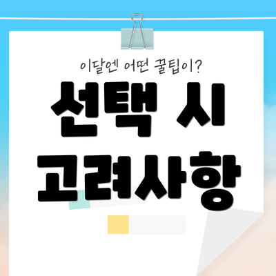 선택 시 고려사항
