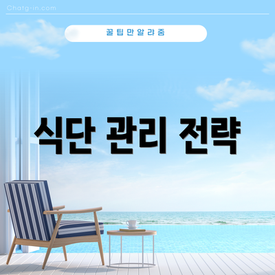 식단 관리 전략