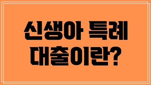 신생아 특례 대출이란?