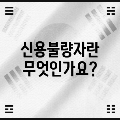 신용불량자란 무엇인가요?