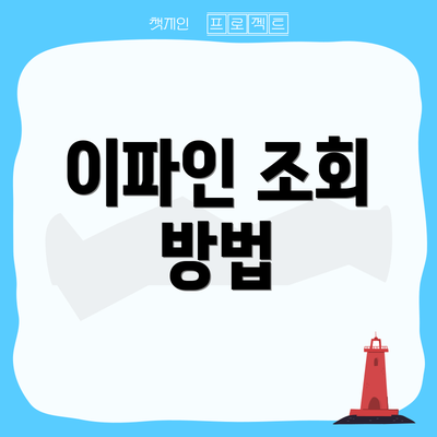 이파인 조회 방법