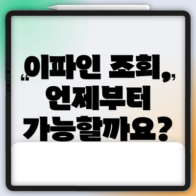 이파인 조회, 언제부터 가능할까요?