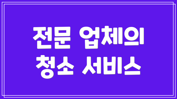 전문 업체의 청소 서비스
