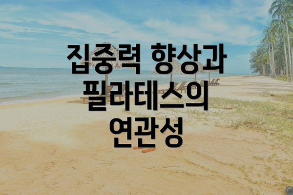 집중력 향상과 필라테스의 연관성