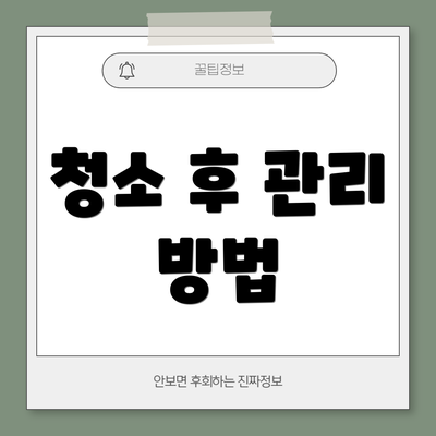 청소 후 관리 방법