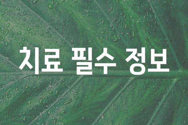치료 필수 정보