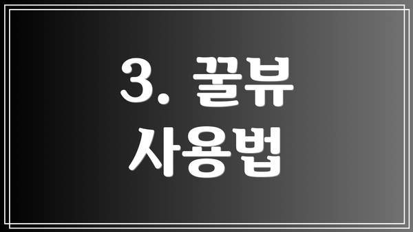3. 꿀뷰 사용법