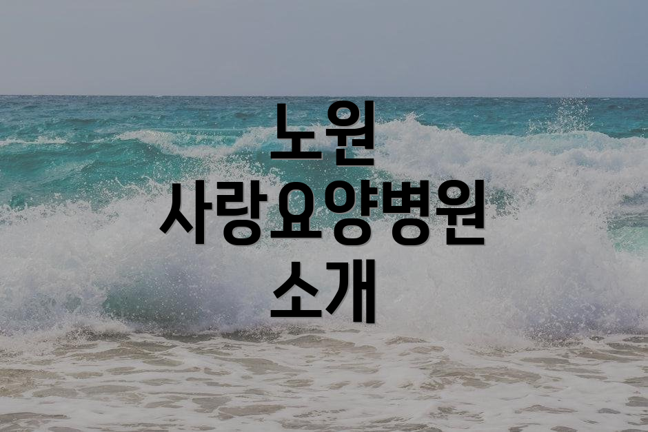 노원 사랑요양병원 소개