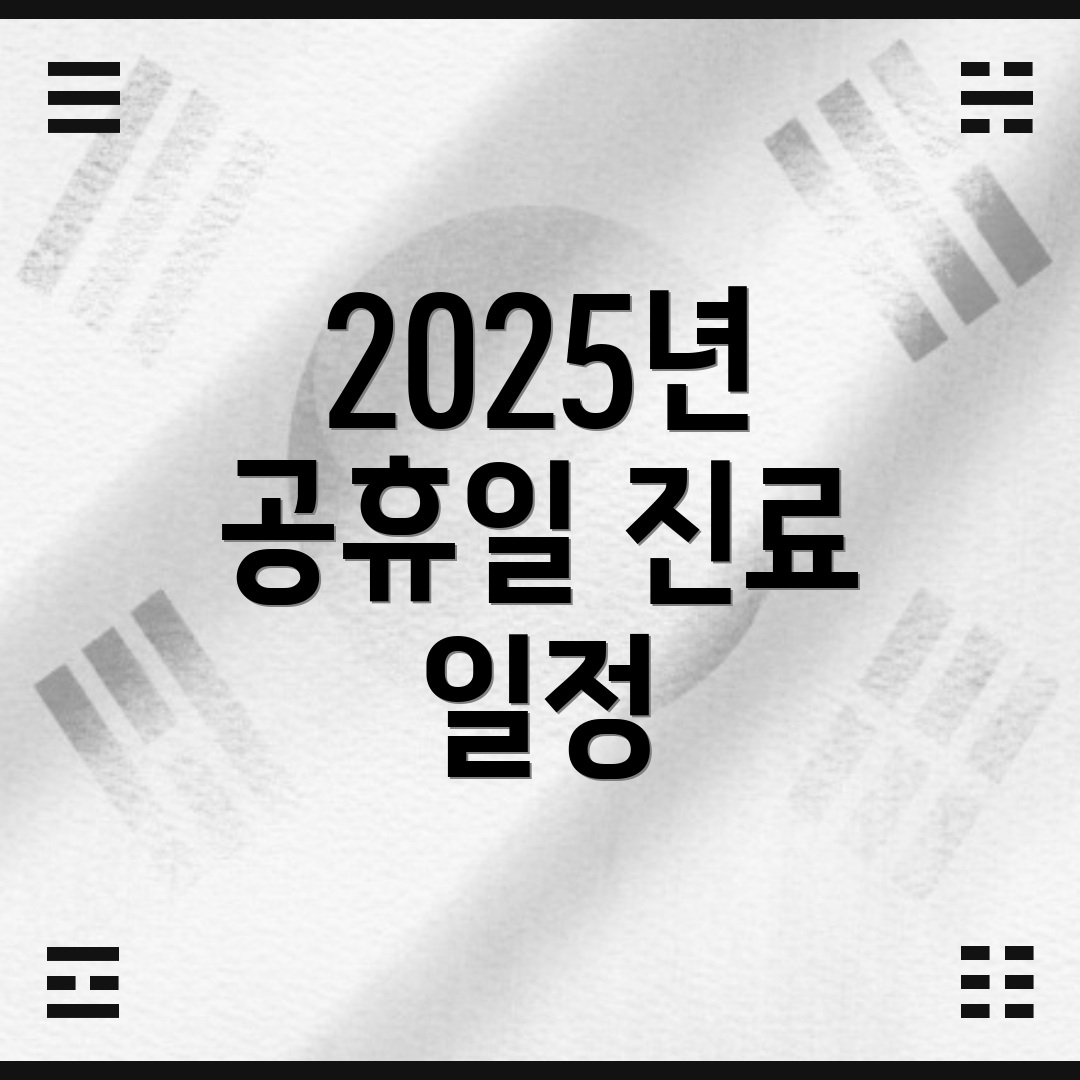 2025년 공휴일 진료 일정