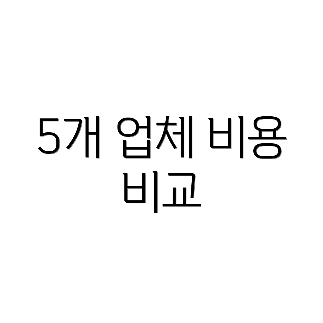 5개 업체 비용 비교