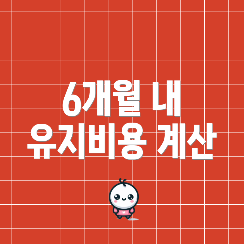 6개월 내 유지비용 계산