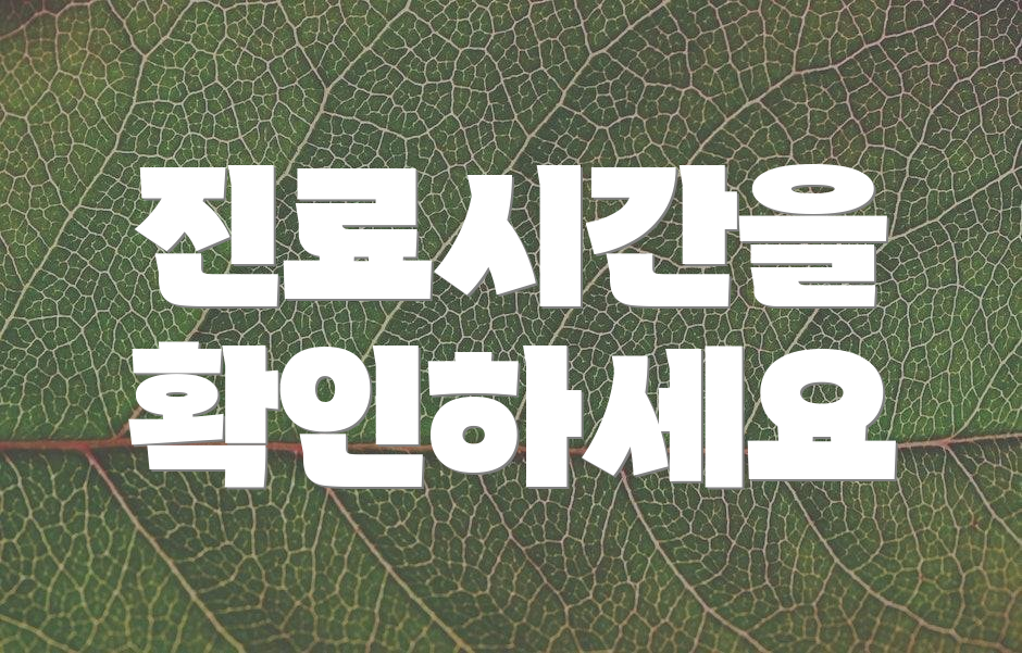 진료시간을 확인하세요