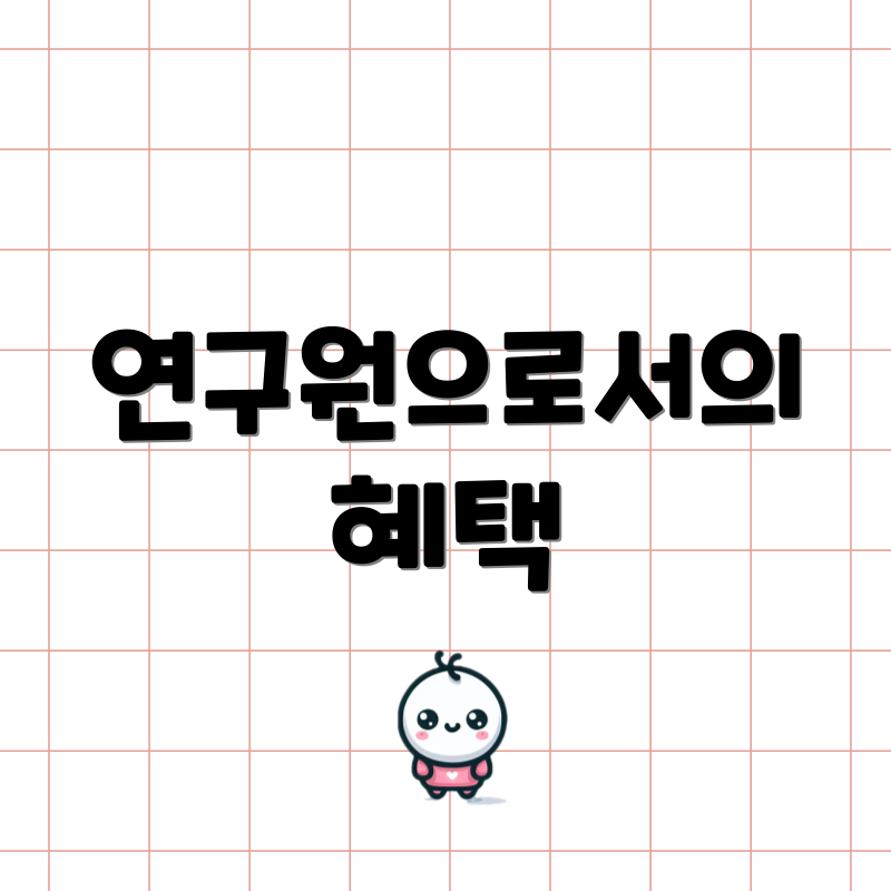 연구원으로서의 혜택