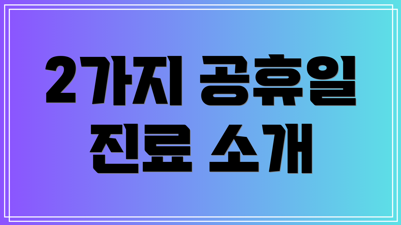 2가지 공휴일 진료 소개