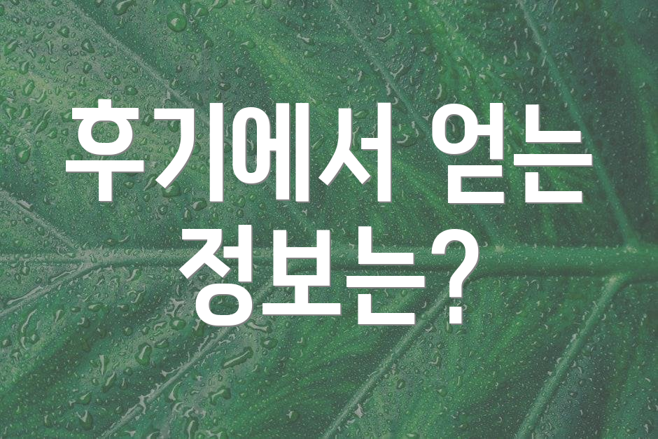 후기에서 얻는 정보는?