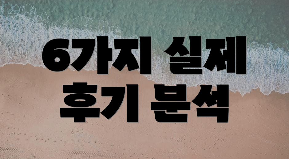 6가지 실제 후기 분석