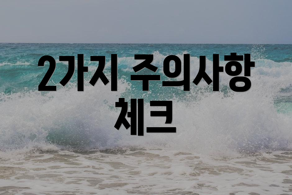 2가지 주의사항 체크