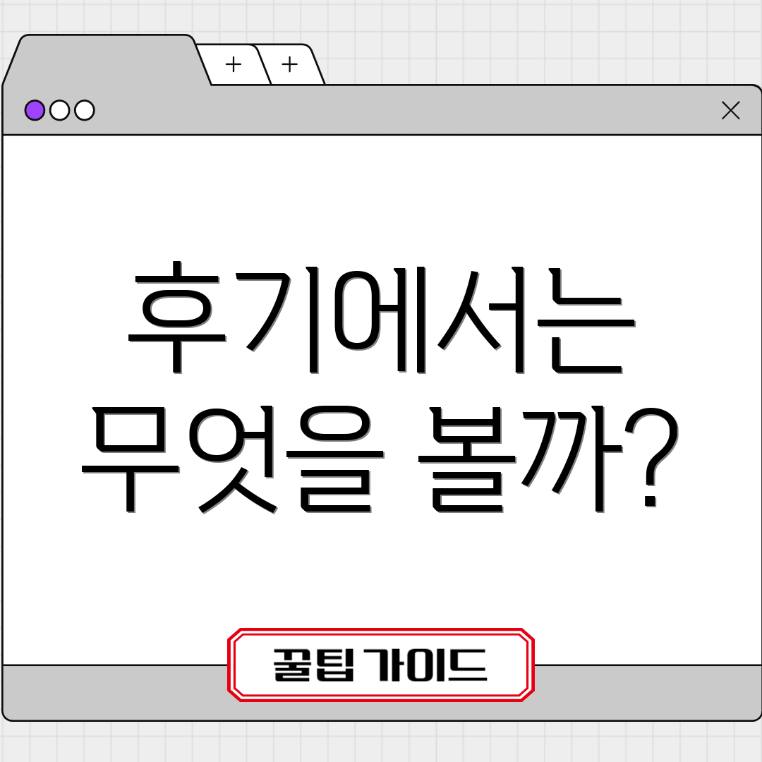 후기에서는 무엇을 볼까?