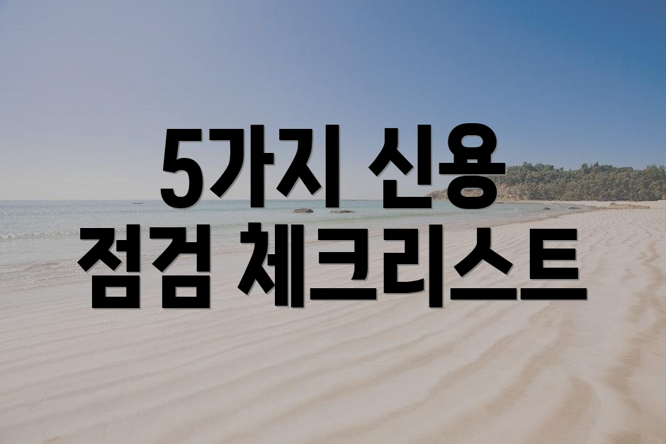 5가지 신용 점검 체크리스트