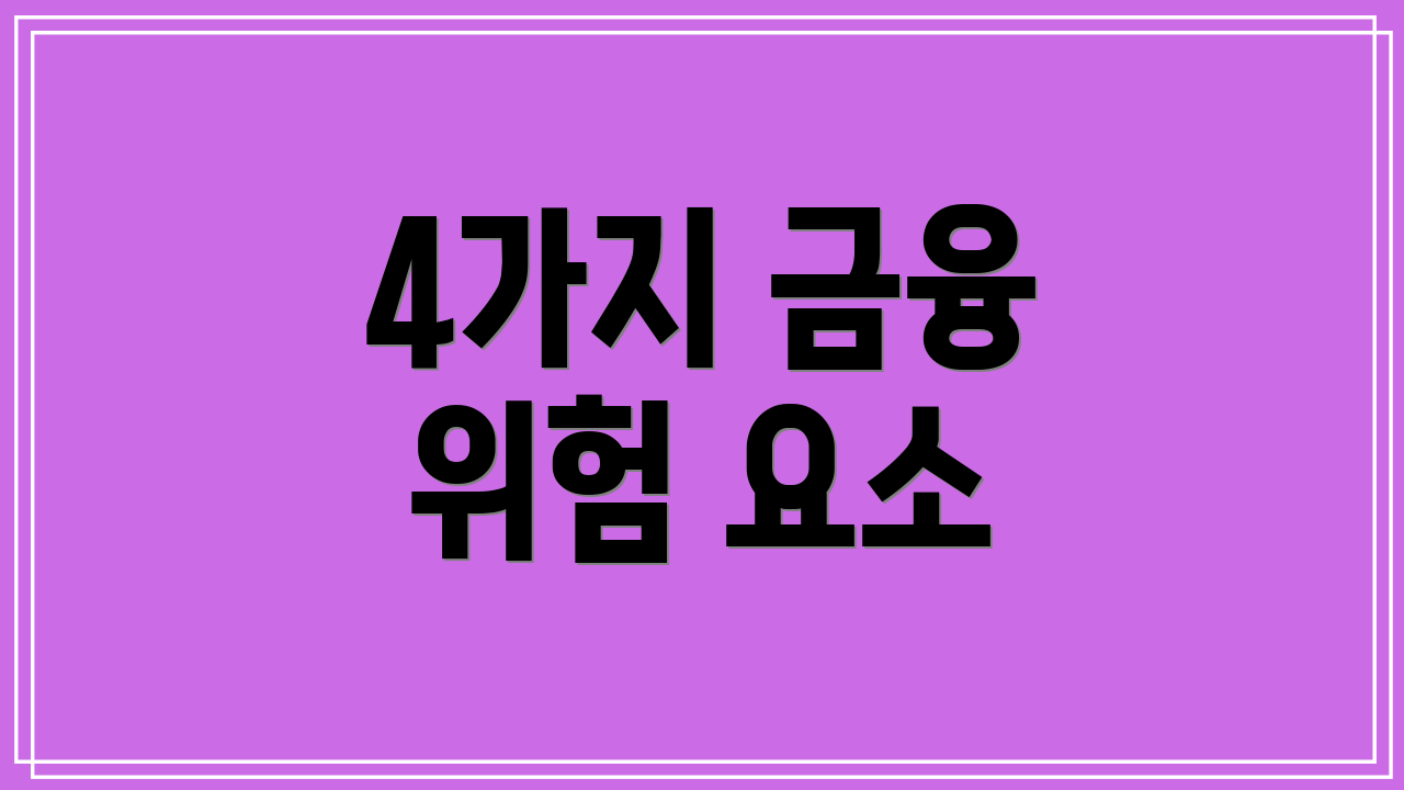 4가지 금융 위험 요소