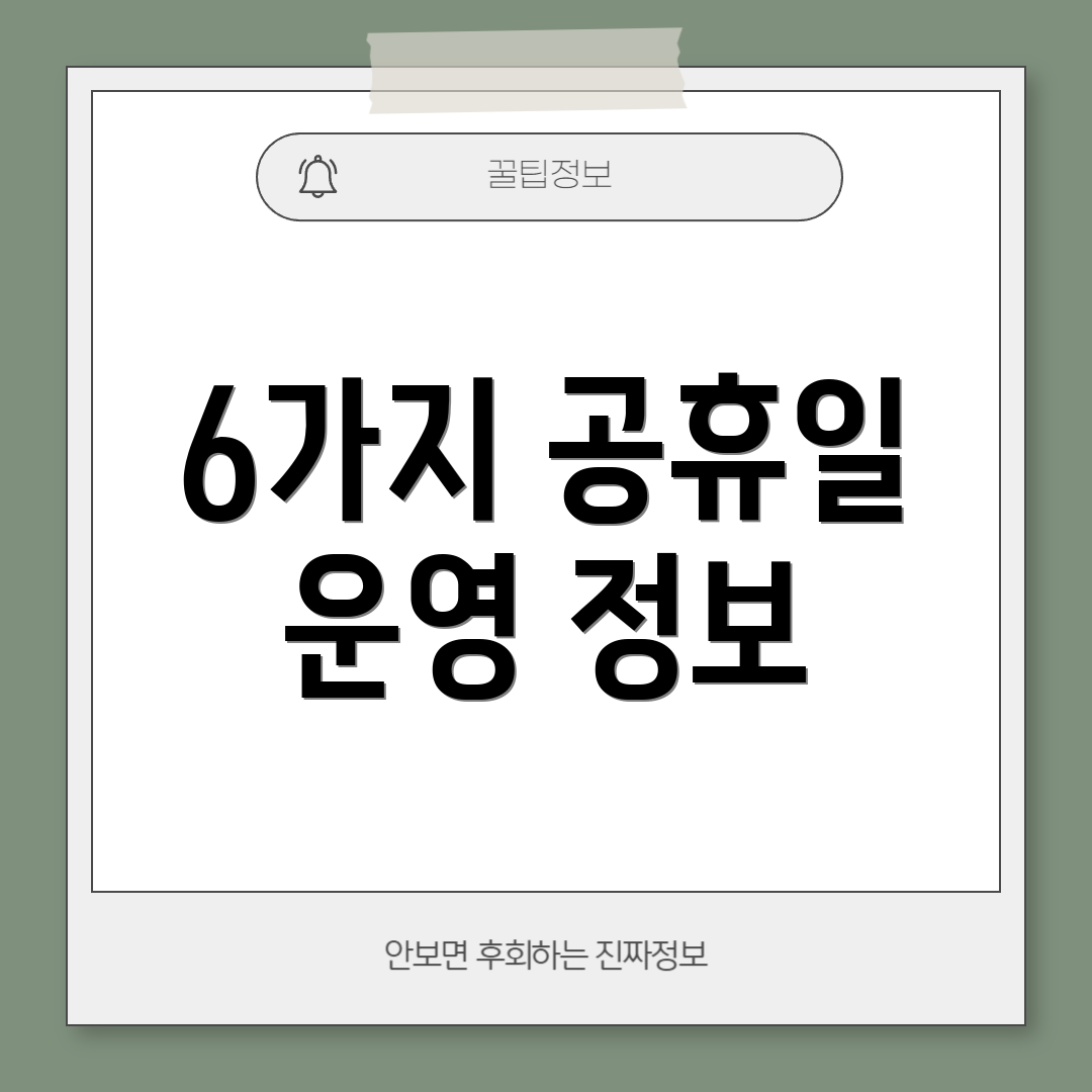 6가지 공휴일 운영 정보