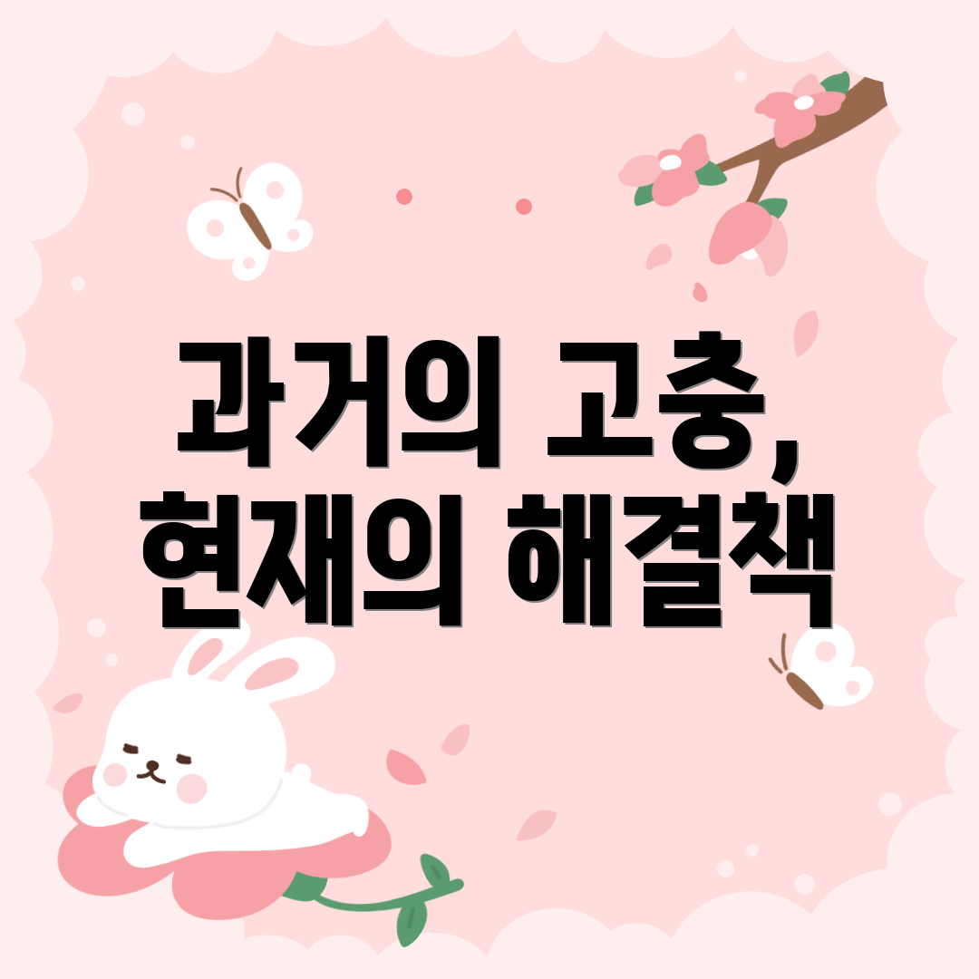 과거의 고충, 현재의 해결책