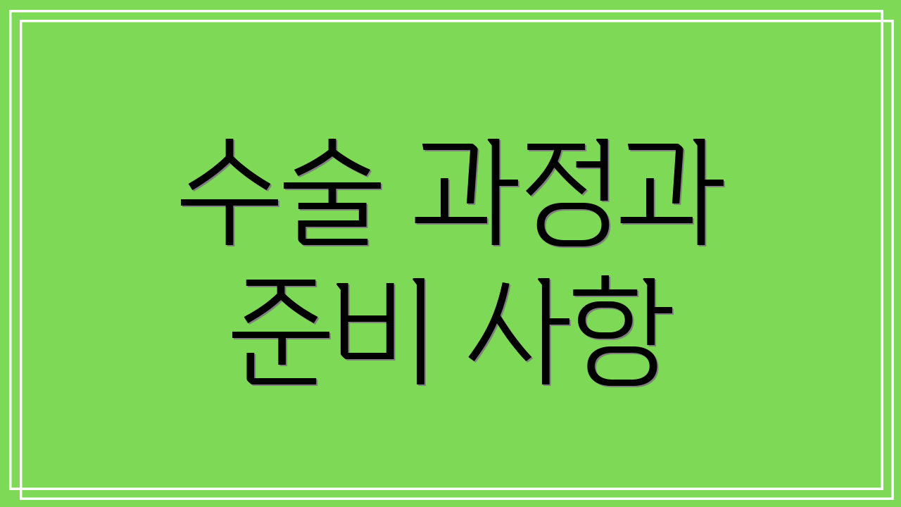 수술 과정과 준비 사항