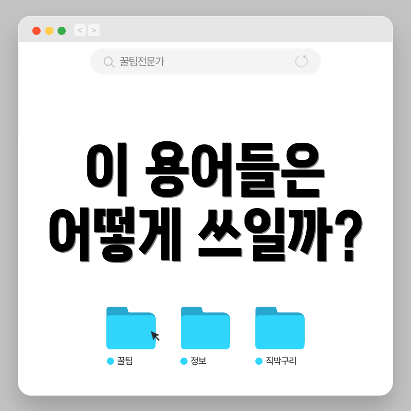 이 용어들은 어떻게 쓰일까?