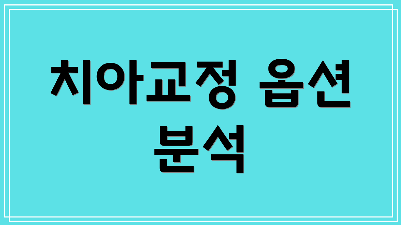 치아교정 옵션 분석