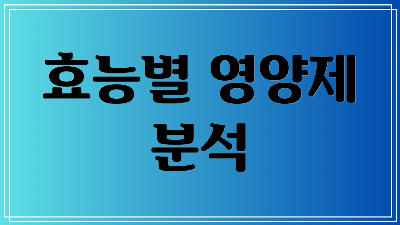 효능별 영양제 분석