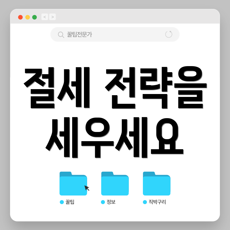 절세 전략을 세우세요
