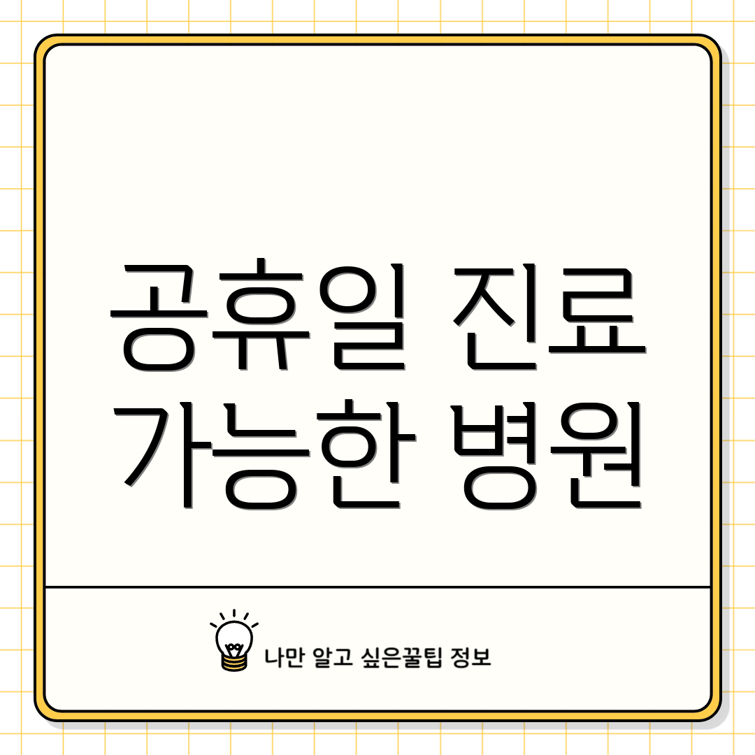 공휴일 진료 가능한 병원