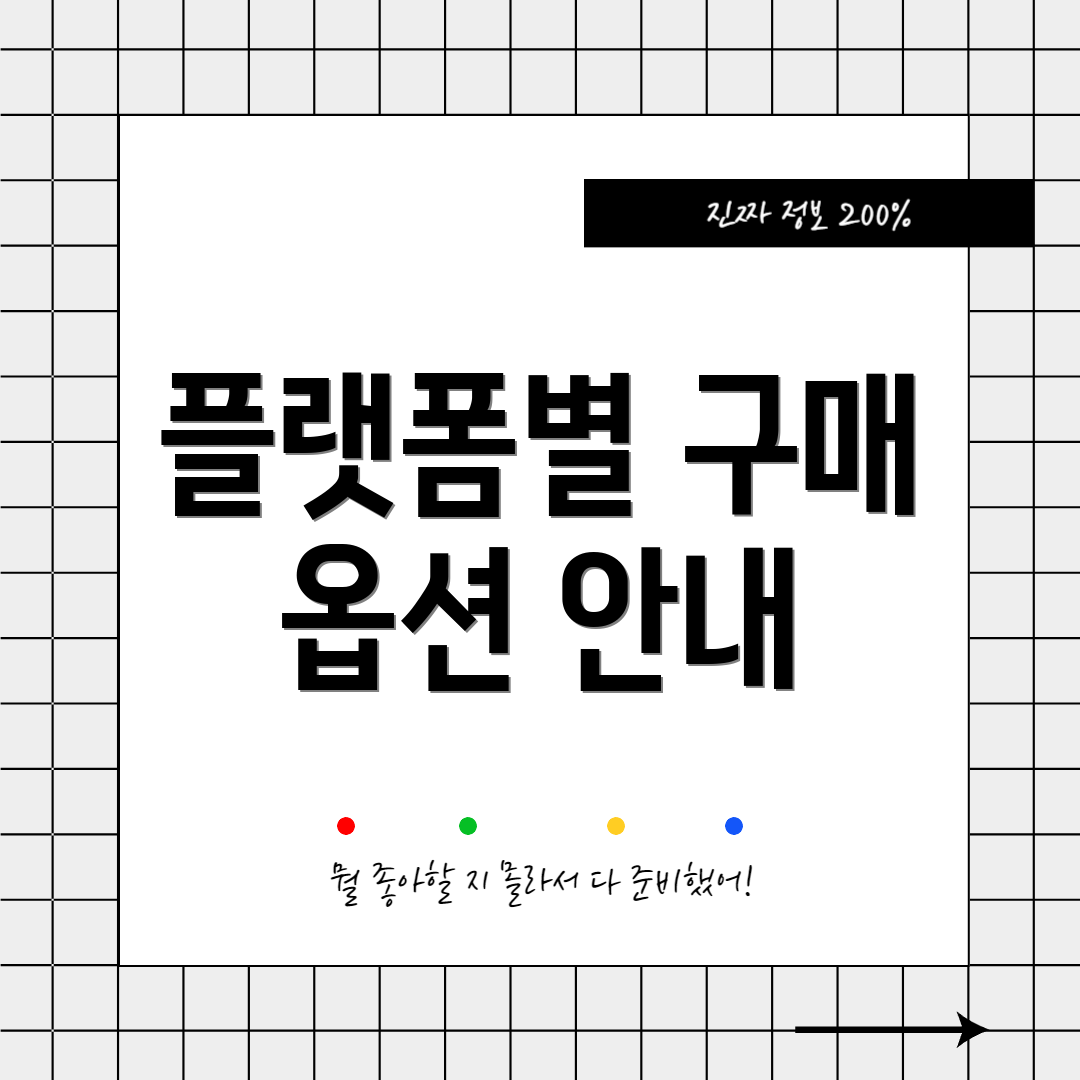 플랫폼별 구매 옵션 안내
