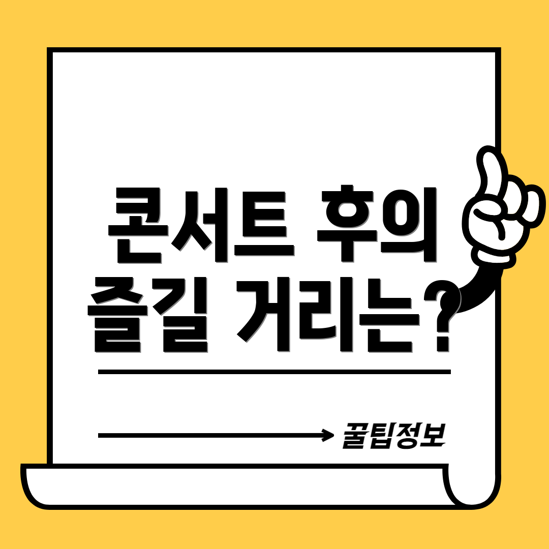 콘서트 후의 즐길 거리는?