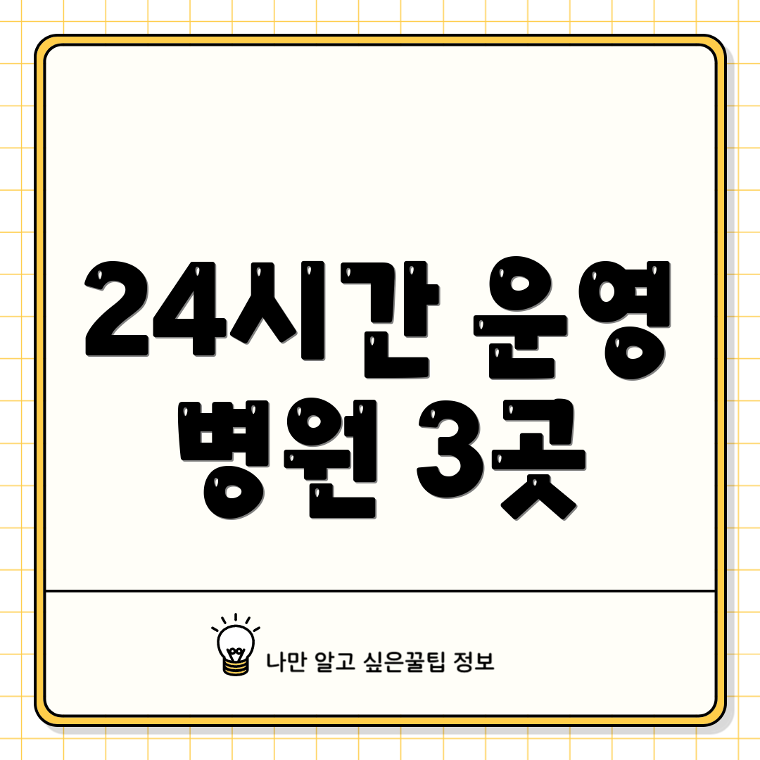 24시간 운영 병원 3곳