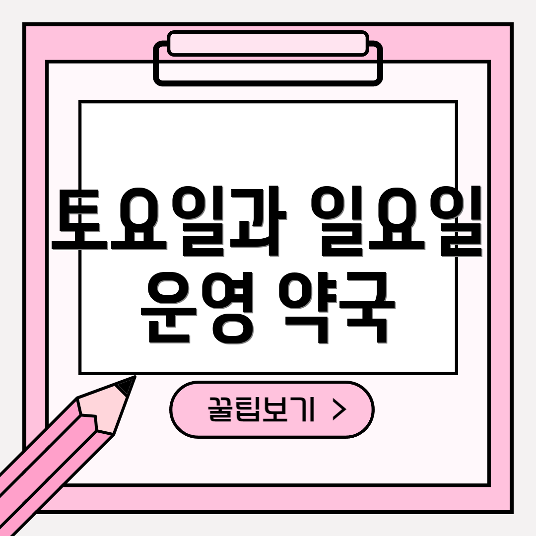 토요일과 일요일 운영 약국