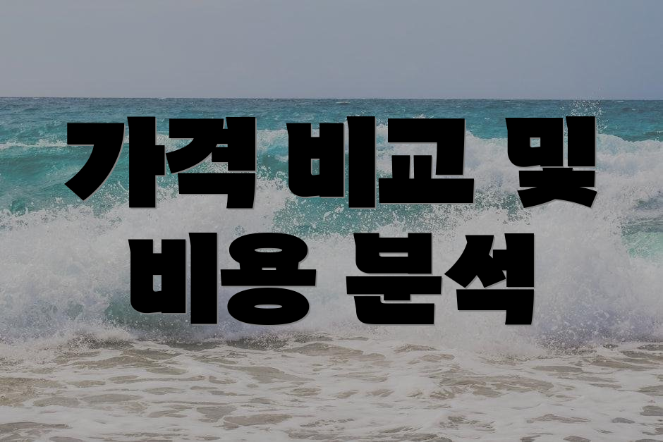 가격 비교 및 비용 분석