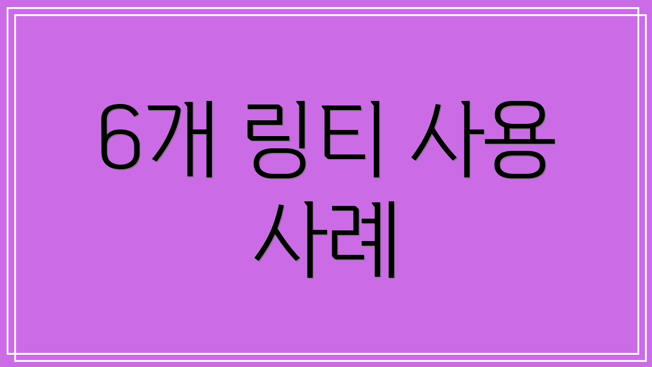 6개 링티 사용 사례