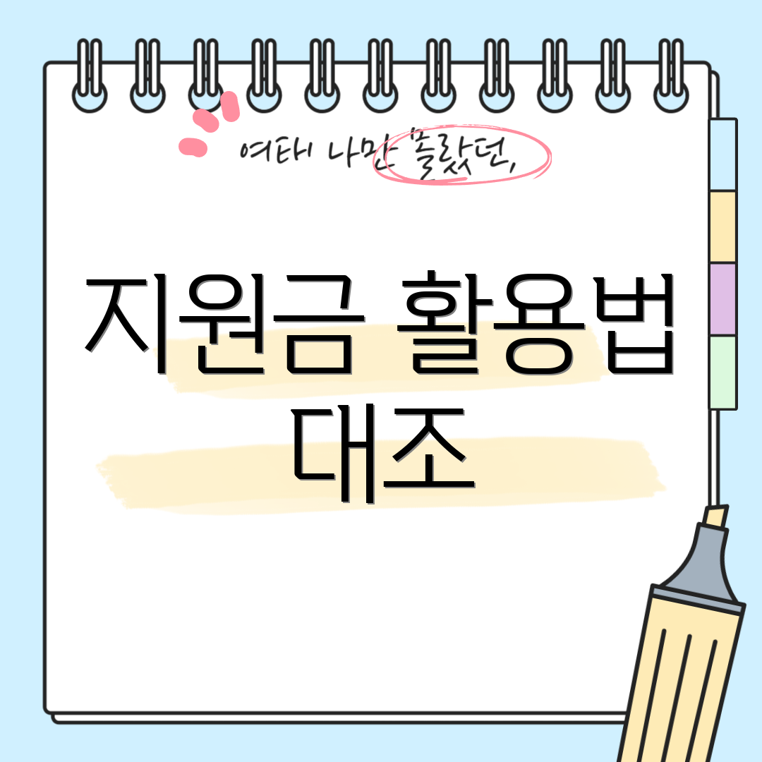 지원금 활용법 대조