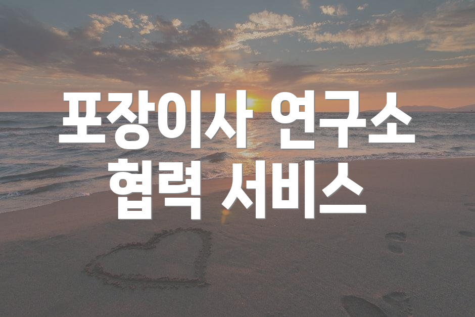 포장이사 연구소 협력 서비스