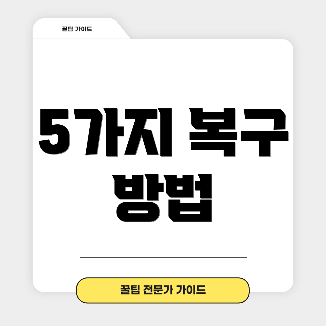 5가지 복구 방법