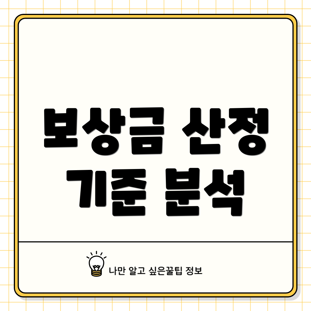 보상금 산정 기준 분석