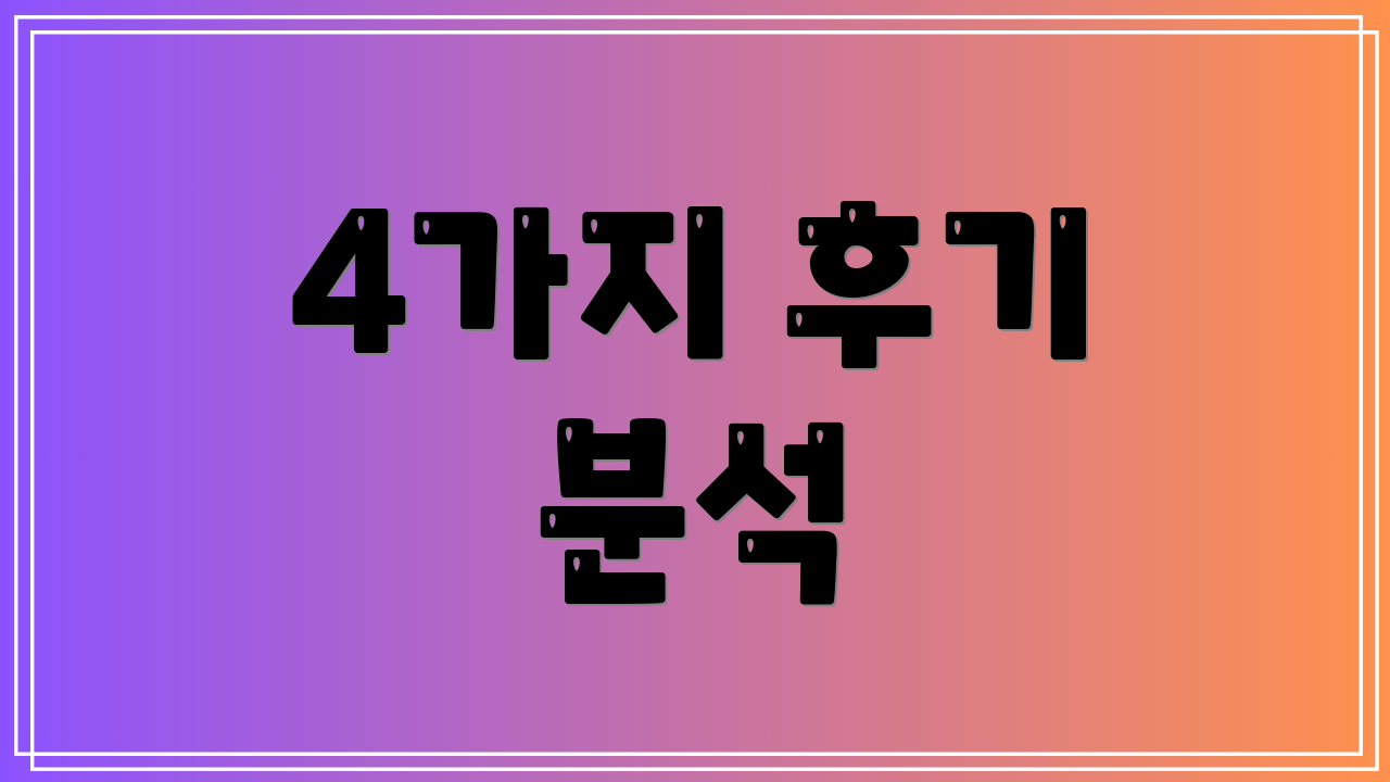 4가지 후기 분석
