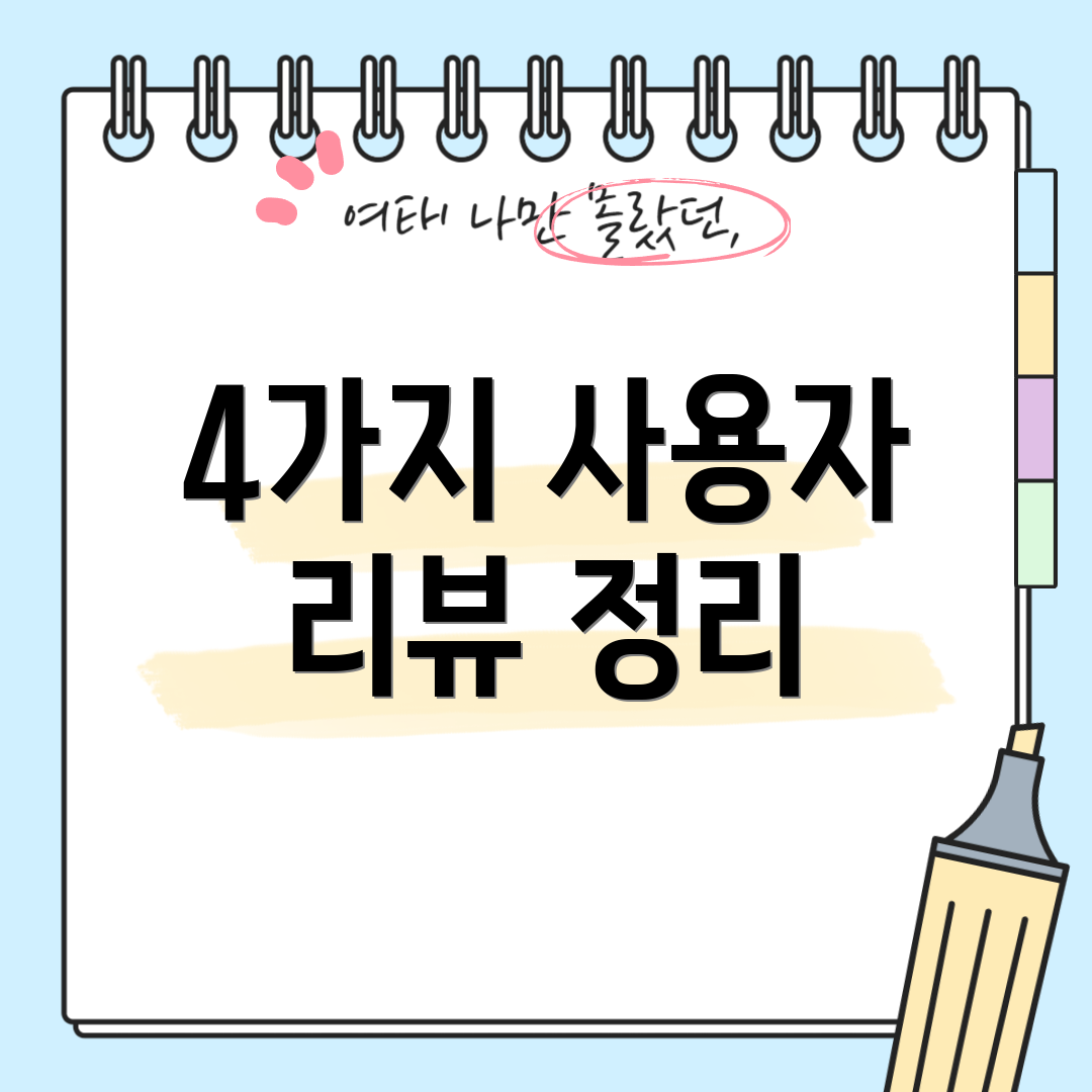 4가지 사용자 리뷰 정리
