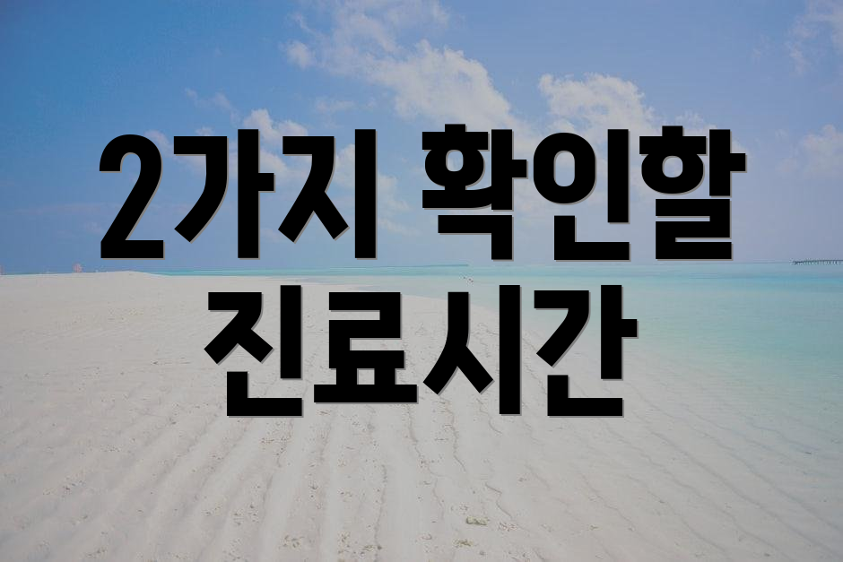 2가지 확인할 진료시간